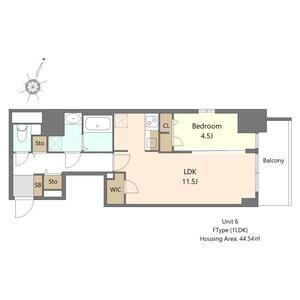 S-RESIDENCE阿波座BOUNCY(1LDK/4階)の間取り写真