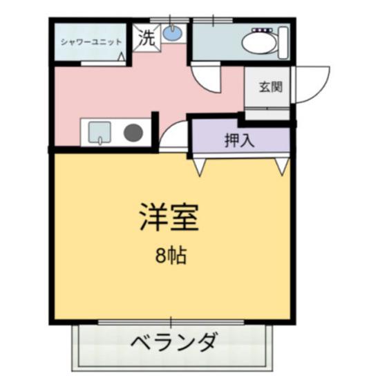 サファイアハイツ(1K/1階)の間取り写真