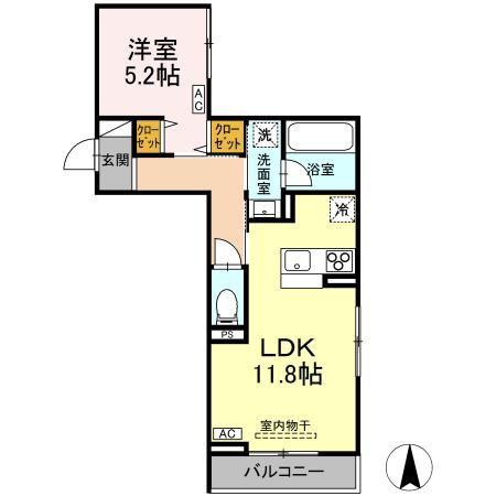 サニーハイツ コバリ(1LDK/2階)の間取り写真