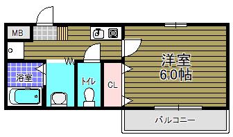 ルミナージュ光明池(1K/2階)の間取り写真
