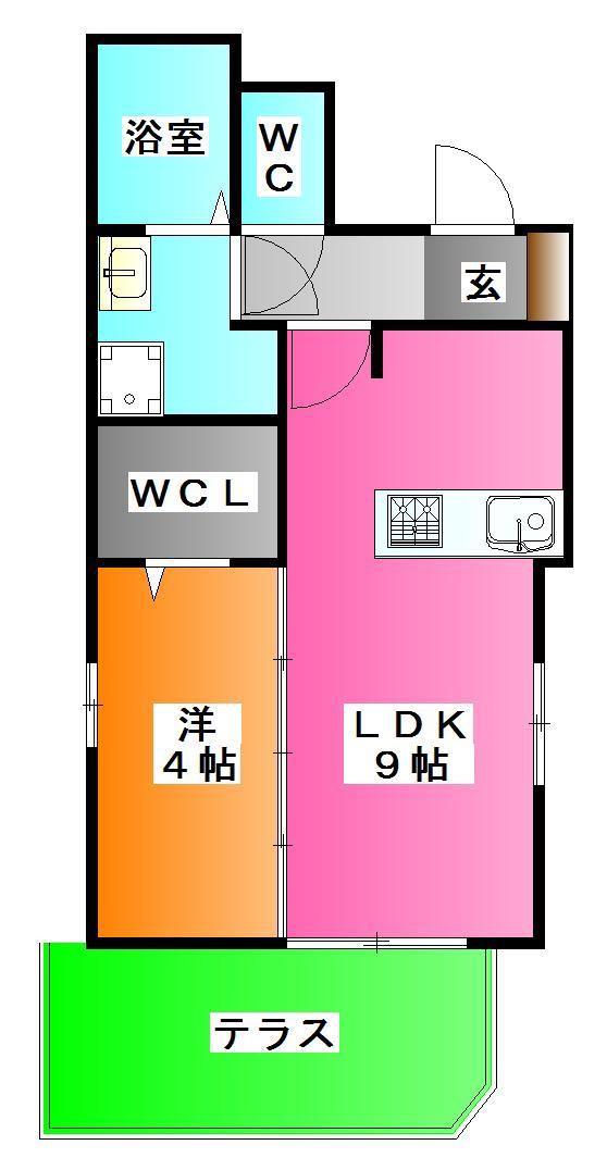 MAISON JARDIN(1LDK/1階)の間取り写真