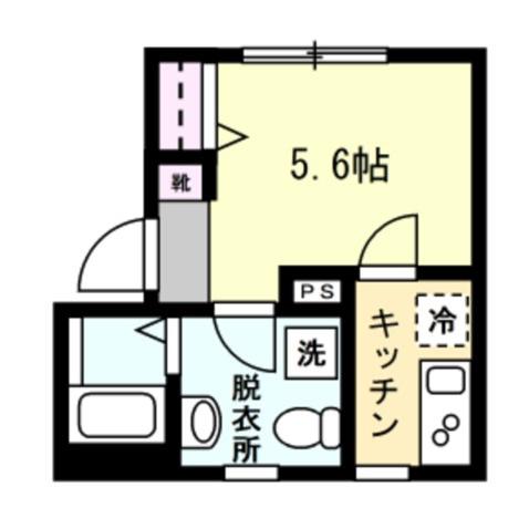 ダイヤモンドテラス鶴見小野(1K/1階)の間取り写真