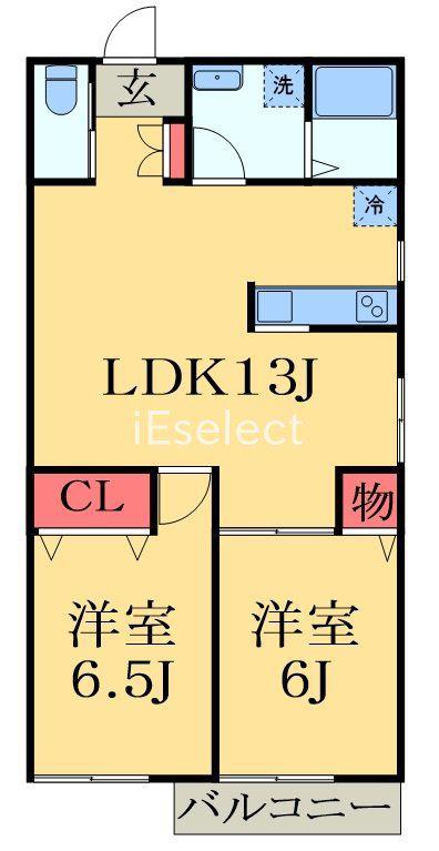 PARK SLOPE(2LDK/2階)の間取り写真