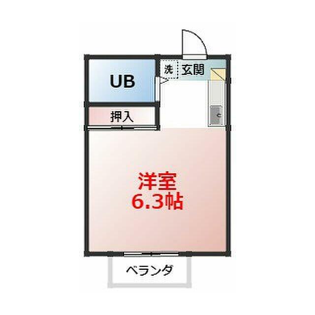 コーポ・セレクト(ワンルーム/2階)の間取り写真