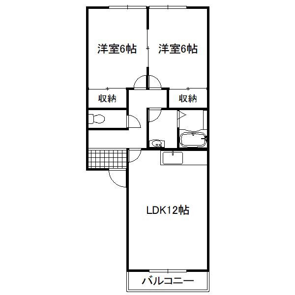 ハイツ昴(2LDK/1階)の間取り写真