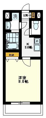 アマービレ国立(1K/3階)の間取り写真