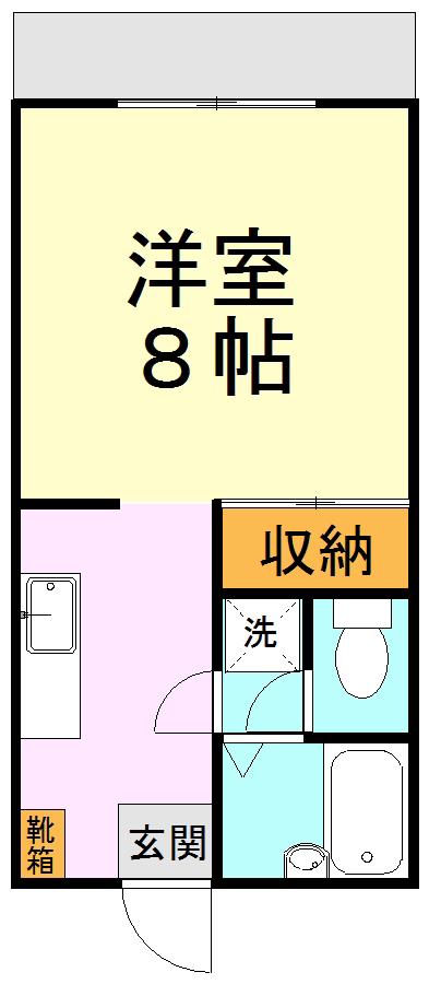 WING黒髪(1K/1階)の間取り写真