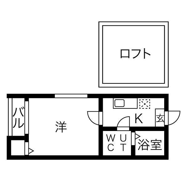 グッドウッド荒江(1K/1階)の間取り写真