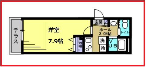 江戸川ベース(1K/1階)の間取り写真