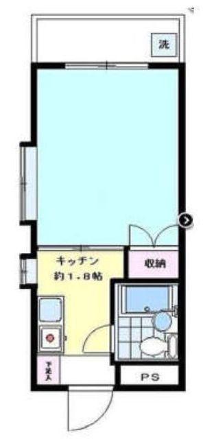 ハイタウン新丸子(1K/4階)の間取り写真