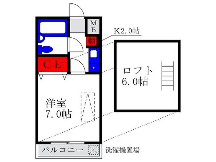 サンヒルズ豊中(1K/3階)の間取り写真