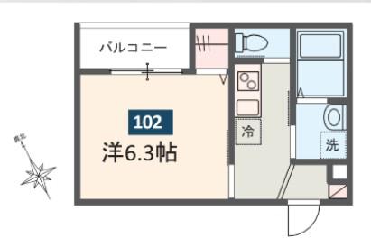 MELDIA行徳II(1K/1階)の間取り写真
