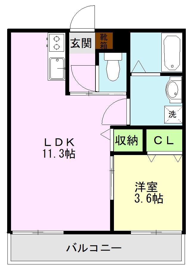 FLAT.YM APT(1LDK/1階)の間取り写真