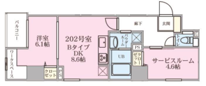イルプリモキソヤ(1SLDK/2階)の間取り写真