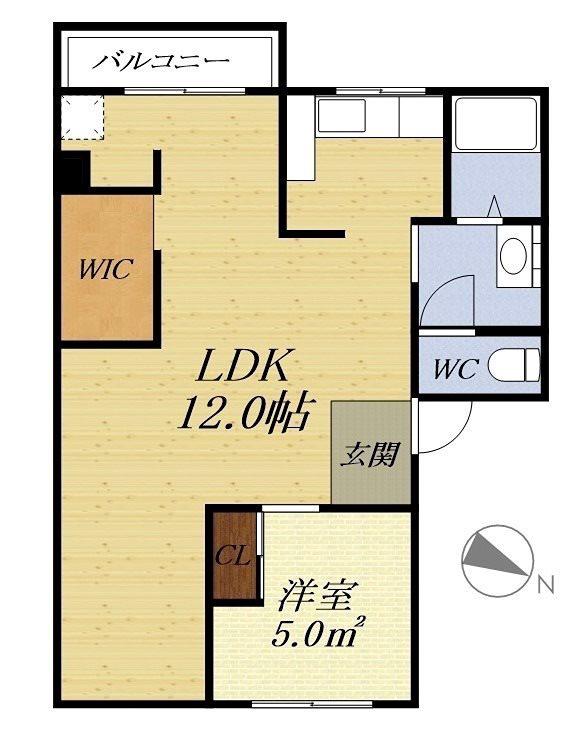 KOIDE MANSION A(1LDK/2階)の間取り写真