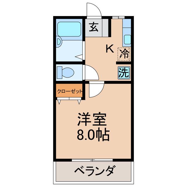 リッチモンド太田下町(1K/2階)の間取り写真