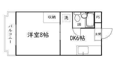 ステラハウス(1DK/3階)の間取り写真