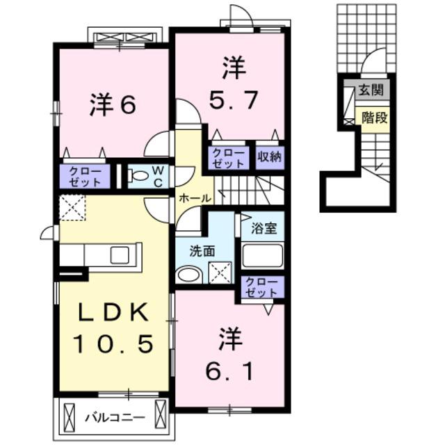 レスペランス II(3LDK/2階)の間取り写真