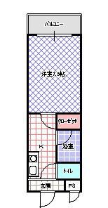 パークテラス香里II(1K/2階)の間取り写真