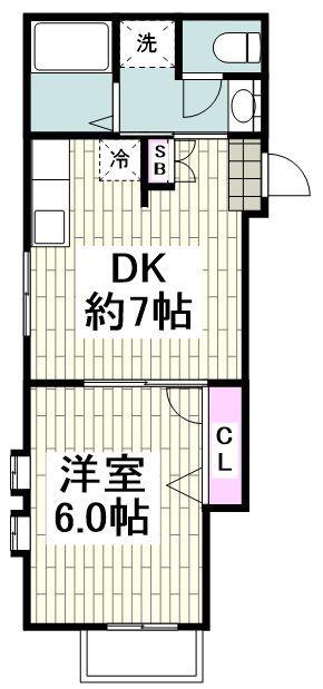 マイ・タウン横濱館(1DK/1階)の間取り写真