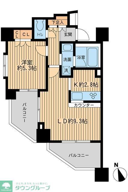 レジデンス八王子明神町(1LDK/14階)の間取り写真