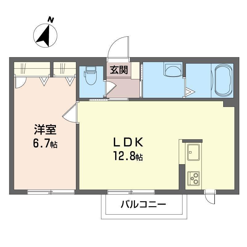 パレドールB(1LDK/1階)の間取り写真