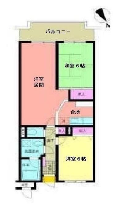 サンライト西新宿(2LDK/2階)の間取り写真