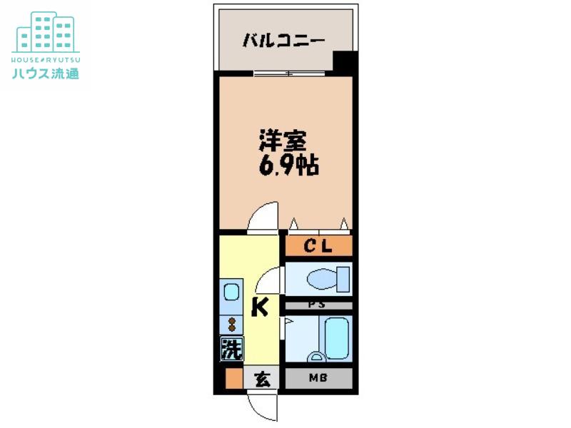 アンプルール・べトン扇町(1K/1階)の間取り写真