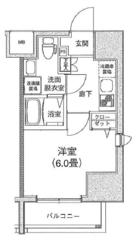 アイル大森壱番館(1K/8階)の間取り写真