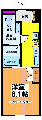 リキューザ永福(1K/2階)の間取り写真