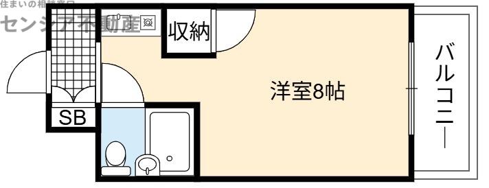 レジデンスマルゼンパートIII(1K/2階)の間取り写真