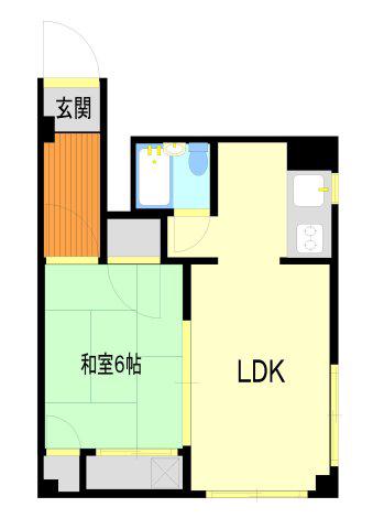 ポートハイムI(1LDK/2階)の間取り写真