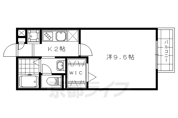 シャトレコーポラス(1K/2階)の間取り写真
