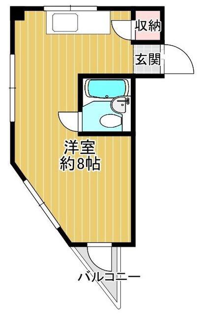 T・Oビル(ワンルーム/4階)の間取り写真