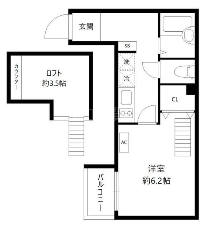 BCASA TSURUMI(1K/4階)の間取り写真