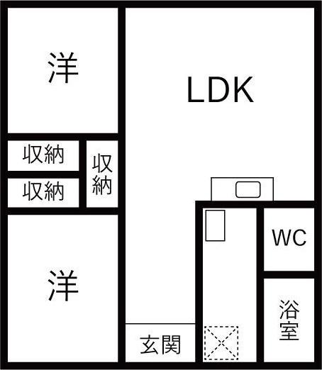 リアライズ木曽川(2LDK/4階)の間取り写真