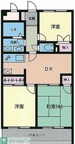 モナーク西小金井(3DK/1階)の間取り写真