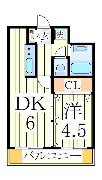 ウインベルデュエット北柏NO.1(1DK/1階)の間取り写真