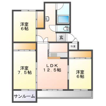 ベターアール沼館(3LDK/2階)の間取り写真