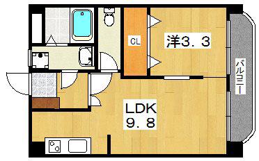 木村マンション(1LDK/2階)の間取り写真