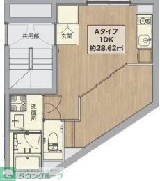 ミライズ中野江原町レジデンス(1DK/2階)の間取り写真