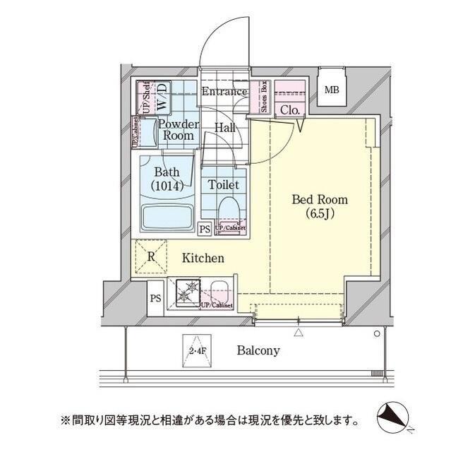 シェル品川戸越(ワンルーム/5階)の間取り写真