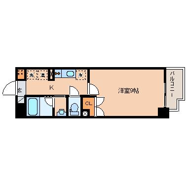 グレイスハイツ新寺(1K/10階)の間取り写真