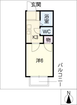 AILE MOTOYAGOTO(1K/2階)の間取り写真