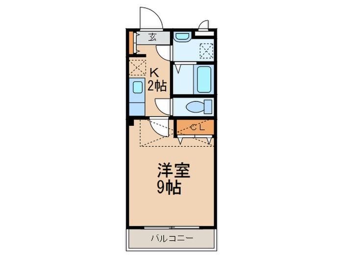 サンティール内橋(1K/2階)の間取り写真