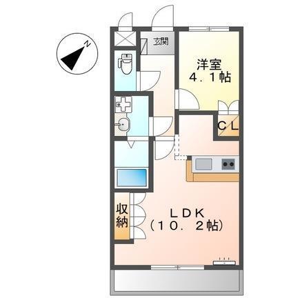 ツインダイスB(1LDK/2階)の間取り写真