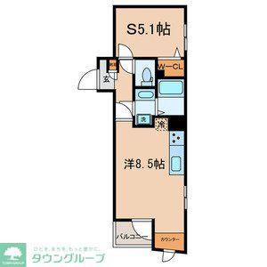 PRIMAVERA桜坂(1DK/2階)の間取り写真