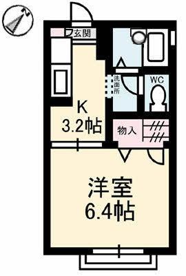 メゾン亜里奈II(1K/2階)の間取り写真