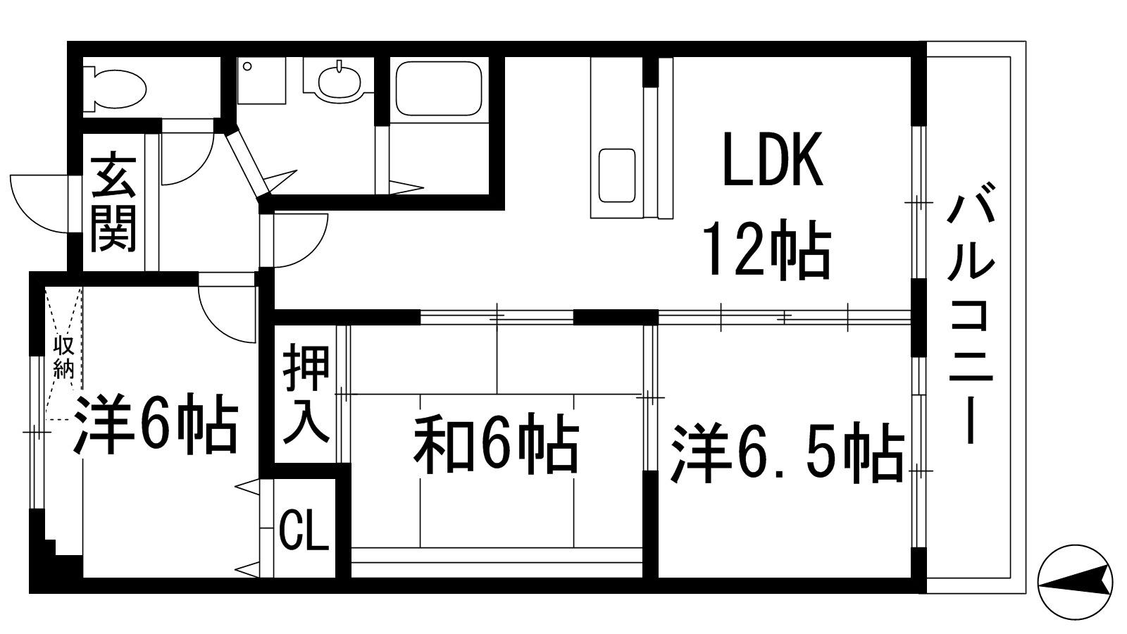 サンヴェール神田(3LDK/2階)の間取り写真