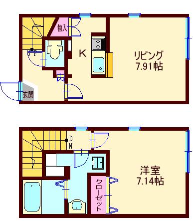 ブランシェ荏原中延(1DK/4階)の間取り写真